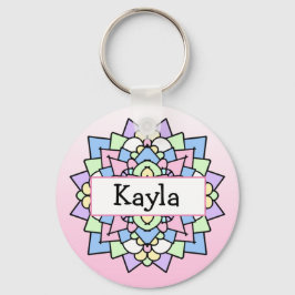 Hübsches Rosa und Lila Mandala Schlüsselanhänger