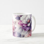 Hübsches Rosa und Lila Shabby Chic Kaffeetasse (VorderseiteRechts)