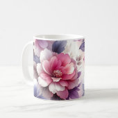 Hübsches Rosa und Lila Shabby Chic Kaffeetasse (Vorderseite Links)