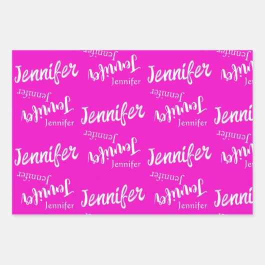 Hübsches rosa und modernes Namensmuster Geschenkpapier Set (Vorderseite 2)