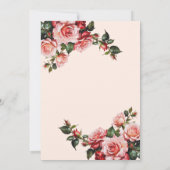 Hübsches Rosa und rote Rosen Brautparty Einladung (Rückseite)