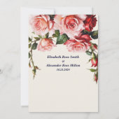 Hübsches Rosa und rote Rosen Einladung zur Hochzei (Rückseite)
