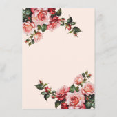 Hübsches Rosa und rote Rosen Hochzeit Begleitkarte (Rückseite)