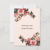 Hübsches Rosa und rote Rosen Hochzeit Dankeskarte (Rückseite)