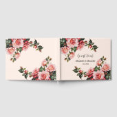 Hübsches Rosa und rote Rosen Hochzeit Gästebuch (Voll)