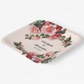 Hübsches Rosa und rote Rosen Hochzeit Pappteller (Gewinkelt)