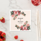 Hübsches Rosa und rote Rosen Hochzeit Serviette (Beispiel)