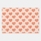 Hübsches Rosa und Rotes Streifen Herz Geschenkpapier Set (Vorderseite 3)