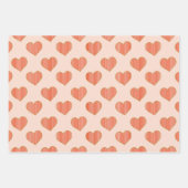 Hübsches Rosa und Rotes Streifen Herz Geschenkpapier Set (Vorderseite 2)