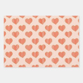 Hübsches Rosa und Rotes Streifen Herz Geschenkpapier Set (Vorderseite)