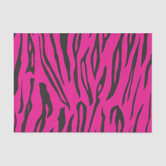 Hübsches rosa und schwarze Tiger Gewebpapier Seidenpapier (Vorderseite)