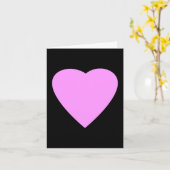 Hübsches Rosa und Schwarzes Liebe Herz. Karte (Gelbe Blume)