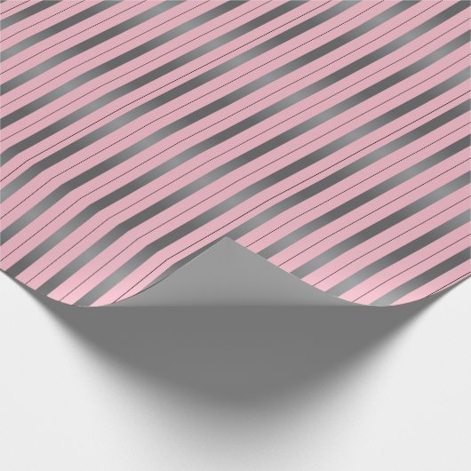 Hübsches Rosa- und Silberpapier Geschenkpapier (Ecke)