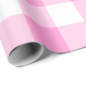 Hübsches Rosa und Weiß Gingham Big Pattern Geschenkpapier (Rolleneckpunkt)