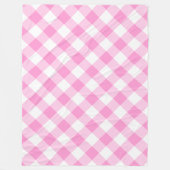 Hübsches Rosa und Weiß Gingham-Muster Fleecedecke (Vorderseite)