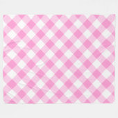 Hübsches Rosa und Weiß Gingham-Muster Fleecedecke (Vorderseite (Horizontal))