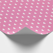 Hübsches Rosa und Weiße Herzen | Papier für kunden Geschenkpapier (Ecke)