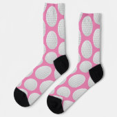 Hübsches Rosa und Weißer Golf Ball drucken Socken (Linkes Detail)