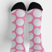 Hübsches Rosa und Weißer Golf Ball drucken Socken (Oben)