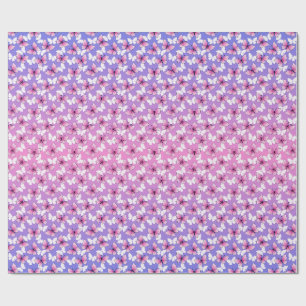 Hübsches rosa und weißes Schmetterlings-Rundkissen Geschenkpapier