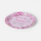 Hübsches Rosa unter dem Meeresmädchen zum Geburtst Pappteller (Schrägansicht)