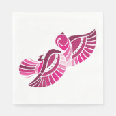Hübsches Rosa-Vogelpapier Napkins Serviette (Vorderseite)