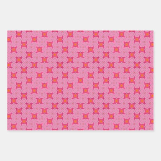 Hübsches rosa Wrapping Paper Flat Sheet Set 3 Geschenkpapier Set (Vorderseite 3)