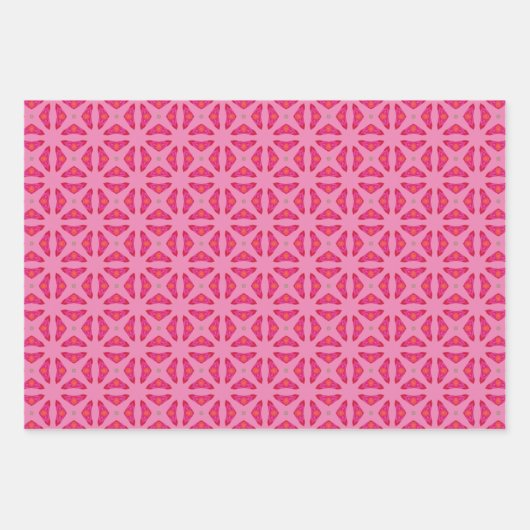 Hübsches rosa Wrapping Paper Flat Sheet Set 3 Geschenkpapier Set (Vorderseite 2)
