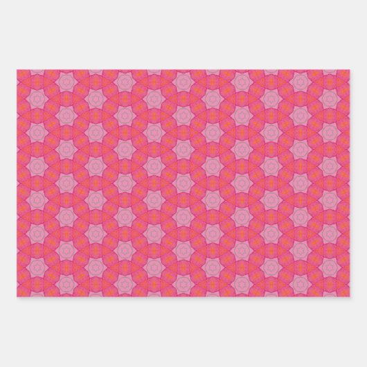 Hübsches rosa Wrapping Paper Flat Sheet Set 3 Geschenkpapier Set (Vorderseite)