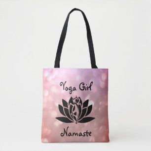 Hübsches rosa Yoga Girl Namaste Design Tasche