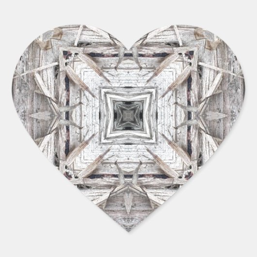 Hübsches rosafarbenes Aztekemuster Inspiriert Must Herz-Aufkleber (Vorderseite)