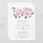 Hübsches, rosafarbenes Brautparty Einladung (Vorne/Hinten)