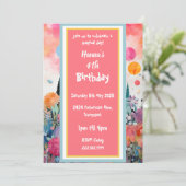 Hübsches rosafarbenes Schloss Einladung (Stehend Vorderseite)