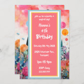 Hübsches rosafarbenes Schloss Einladung (Vorne/Hinten)