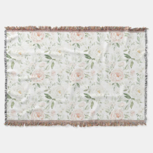Hübsches Rosé-Blütenmuster Decke