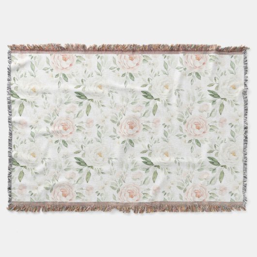 Hübsches Rosé-Blütenmuster   Decke (Vorderseite)