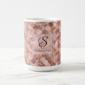 Hübsches Rosen-Goldmeerjungfrau-Monogramm Kaffeetasse (Mittel)