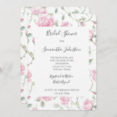 Hübsches Rosenrot Brautparty Einladung (Vorne/Hinten)
