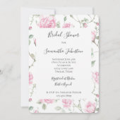 Hübsches Rosenrot Brautparty Einladung (Vorderseite)