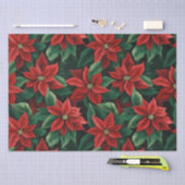 Hübsches Rot und Grün Poinsettias Digitale Kunst Seidenpapier (Handwerk)