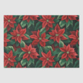 Hübsches Rot und Grün Poinsettias Digitale Kunst Seidenpapier (Vorderseite)