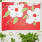 Hübsches Rot-Weiß-Teetuch Geschirrtuch (Gefaltet)