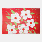 Hübsches Rot-Weiß-Teetuch Geschirrtuch (Horizontal)