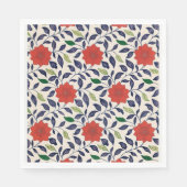 Hübsches rotes Blumenmuster Serviette (Vorderseite)