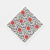 Hübsches rotes Blumenmuster Serviette (Ecke)