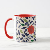 Hübsches rotes Blumenmuster Tasse (Links)