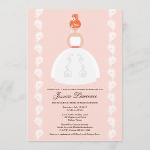 Hübsches Rotes Brautparty Rosa Einladungen