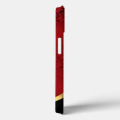 Hübsches, rotes Damastmuster personalisiert Case-Mate iPhone Hülle (Rückseite / Rechts)