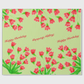 Hübsches rotes Flower-Tissue-Papier Geschenkpapier (Flach)