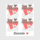 Hübsches Rotes Herz Braun Made with Liebe Soy Cand Aufkleber (Blatt)